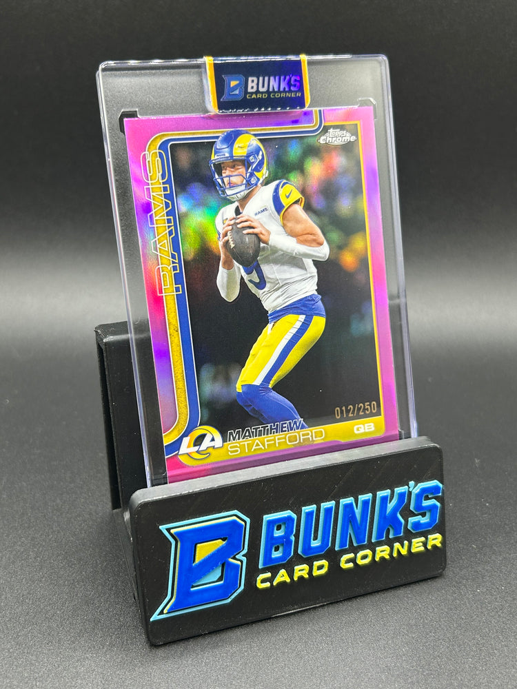 2025 Matthew Stafford Topps Chrome Pink Refractor MVP 12/250