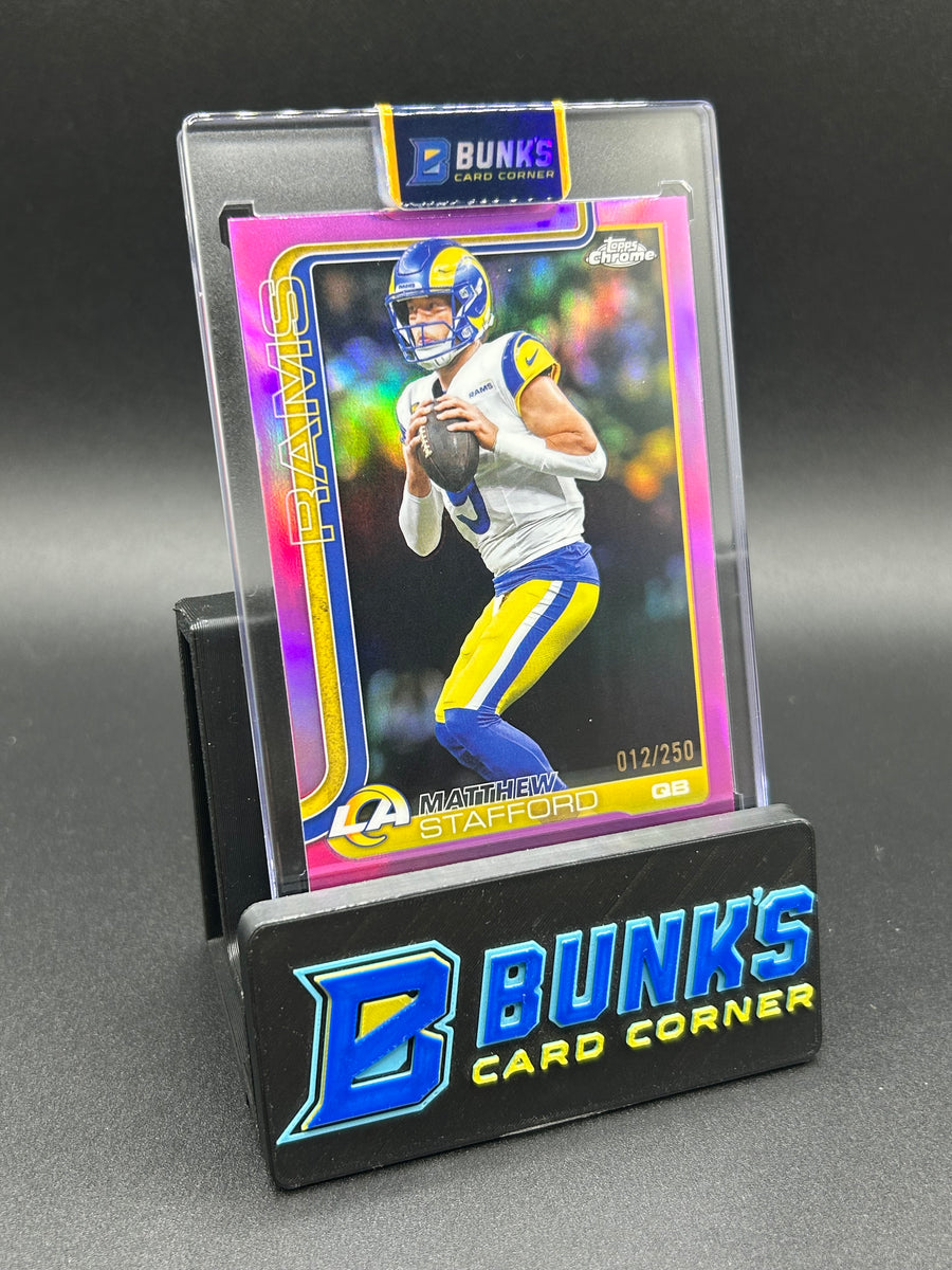 2025 Matthew Stafford Topps Chrome Pink Refractor MVP 12/250
