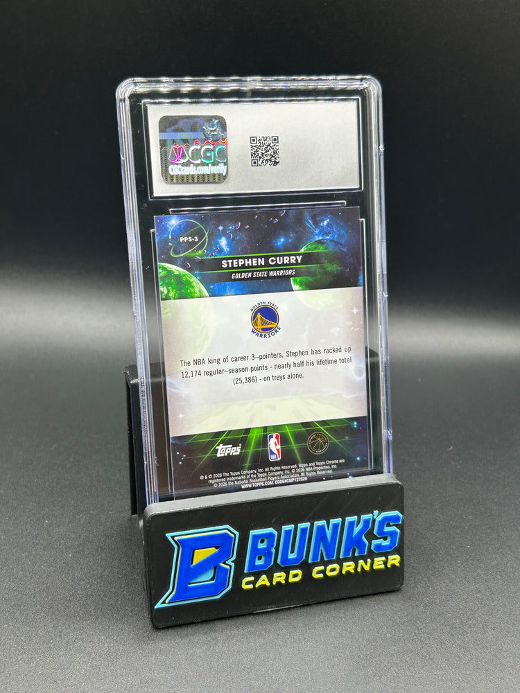 2025-26 Stephan Curry Topps Cosmic Chrome Planetary Pursuit The Sun Case Hit CGC 10