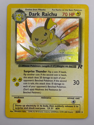 Dark Raichu Holo Team Rocket LP-MP