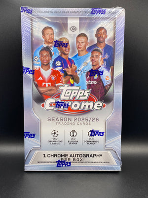2025-26 TOPPS Chrome UEFA Club Competitions Hobby Box