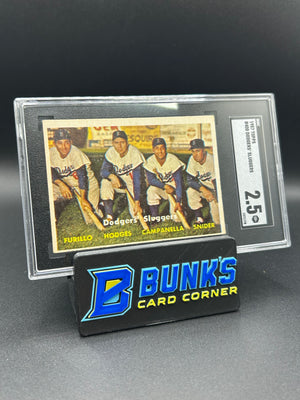 1957 Furillo, Hodges, Campanella, Snider Topps Dodgers' Sluggers #400 SGC 2.5