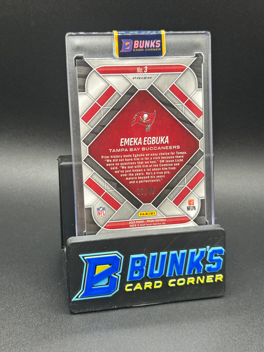 2025 Emeka Egbuka Prizm Emergent Cracked Ice 77/99 RC