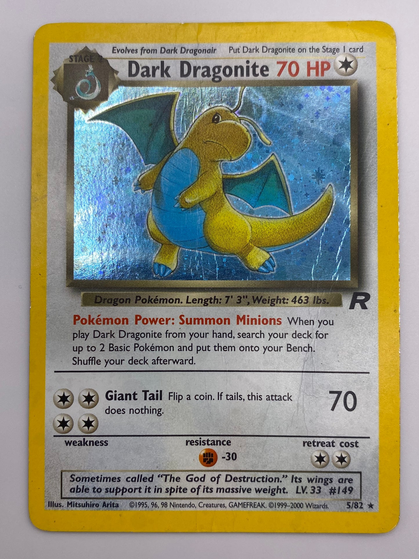 Dark Dragonite Holo Team Rocket HP