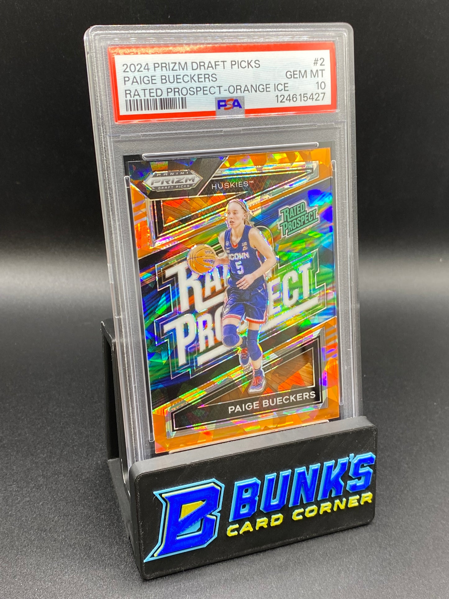 2024 Paige Bueckers Rated Prospect Orange Ice PSA 10