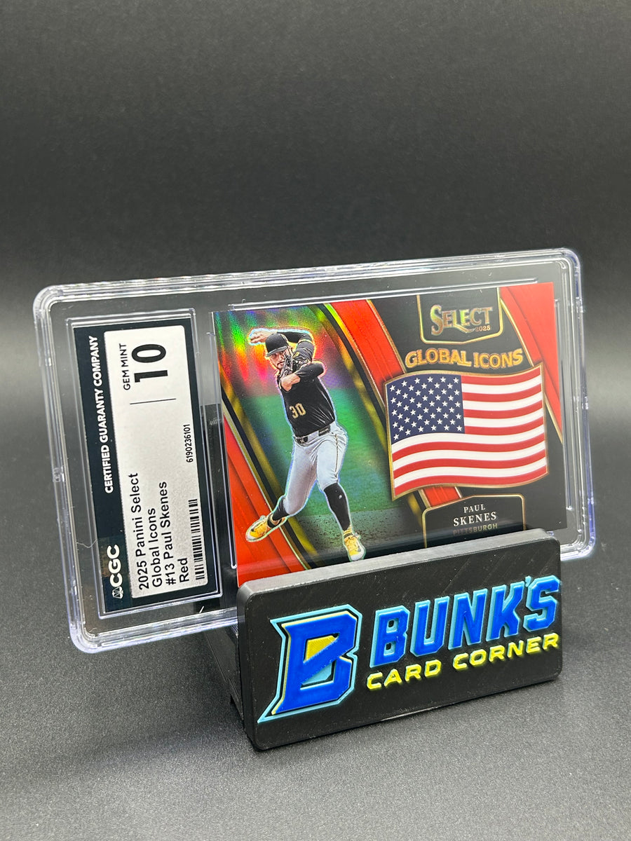 2025 Paul Skenes Panini Select Global Icons Red 91/99 CGC 10