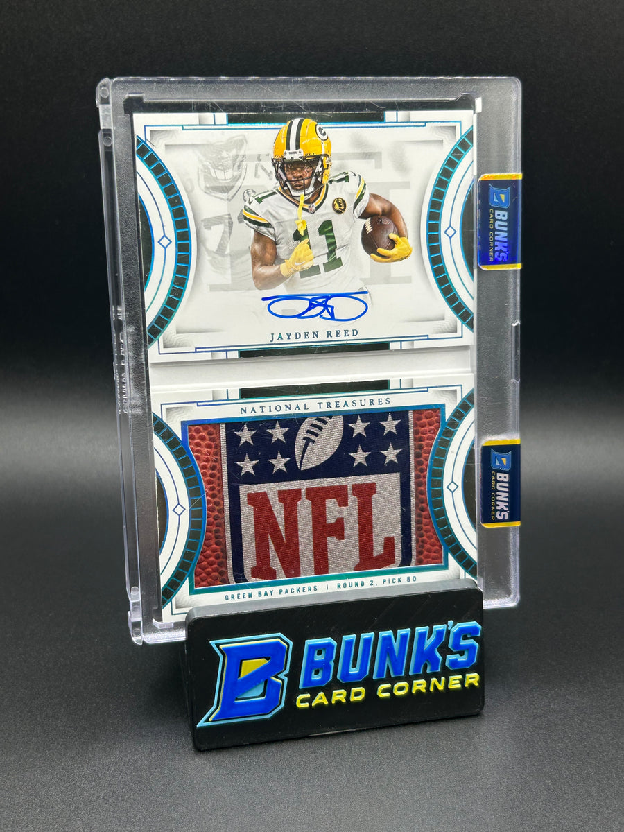 2023 Jayden Reed Panini National Treasures Rc Jumbe On Card Auto NFL Shield 6/10