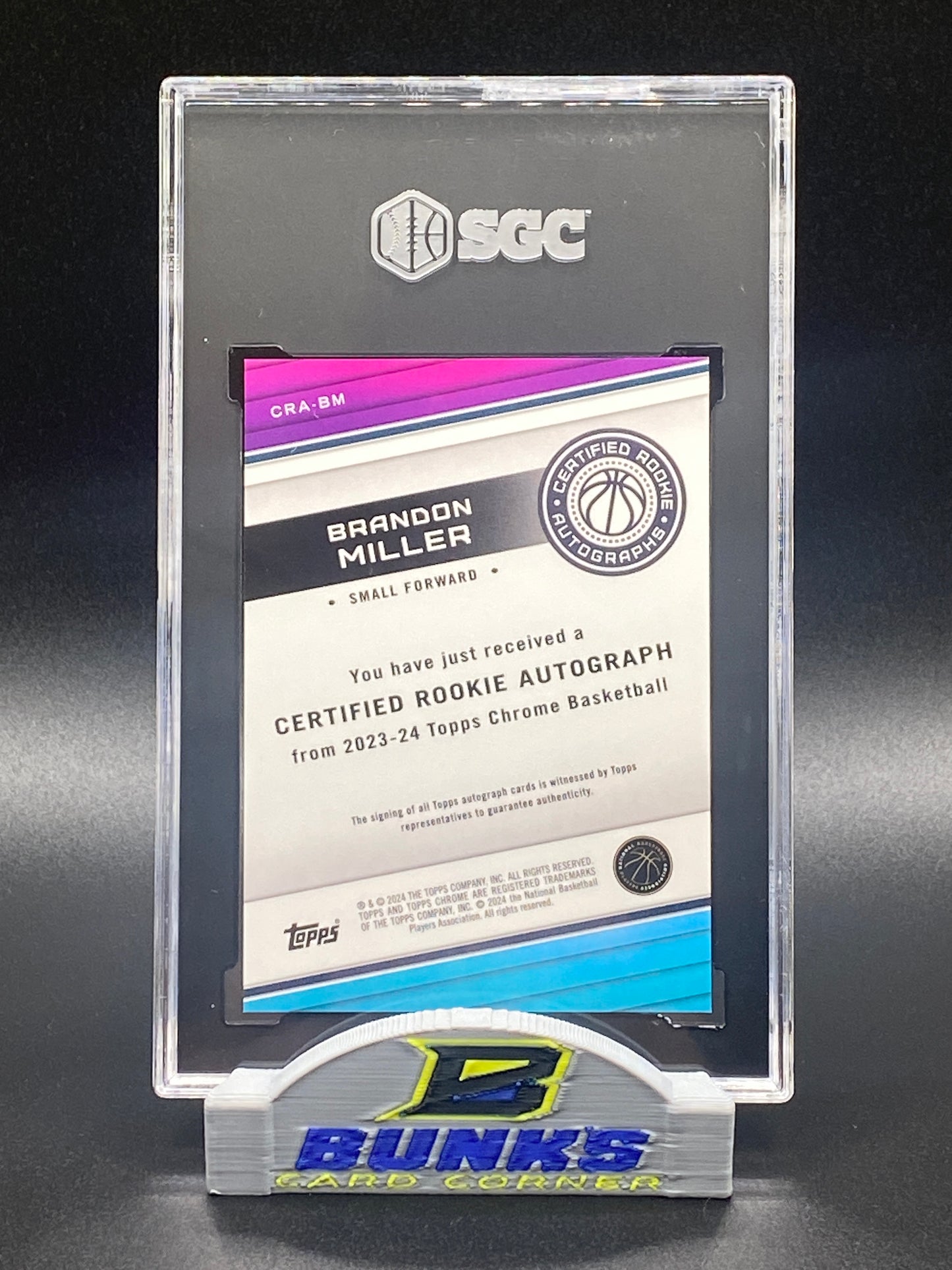 2023-24 Brandon Miller AUTOGRAPHED 10|9.5 (Box B4)