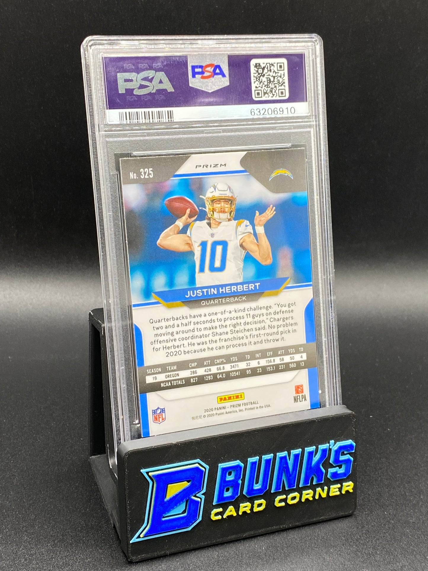 2020 Justin Herbert Lazer Prizm PSA 9 Rc
