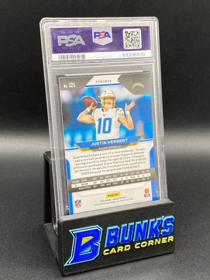 2020 Justin Herbert Lazer Prizm PSA 9 Rc