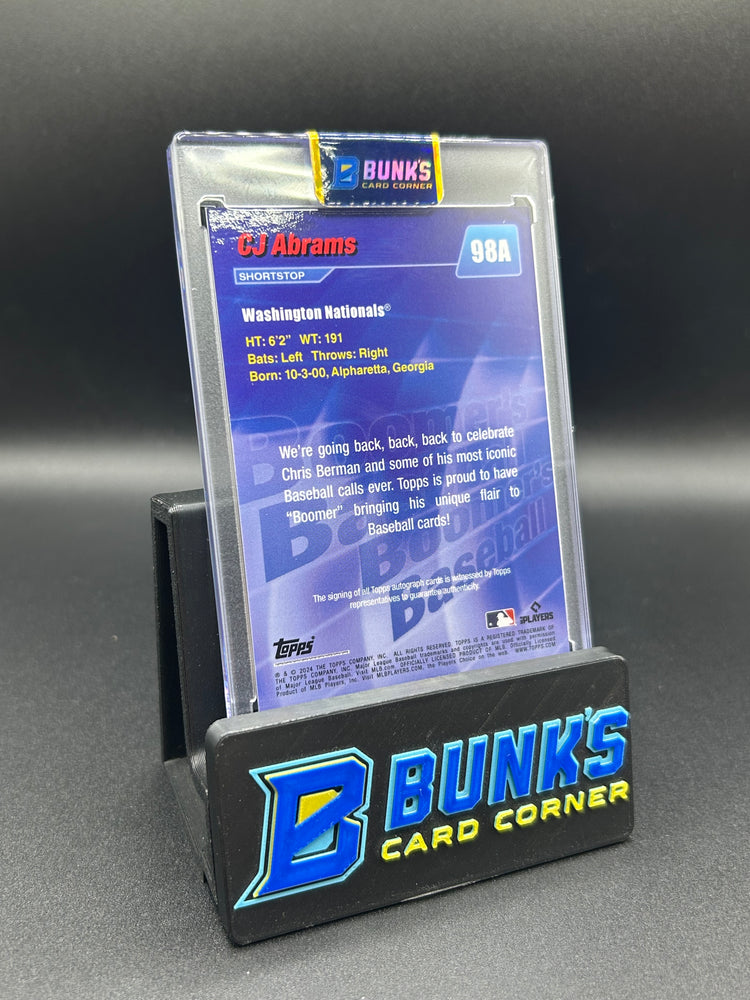 2024 CJ Abrams Topps Auto 50/50 Bookend