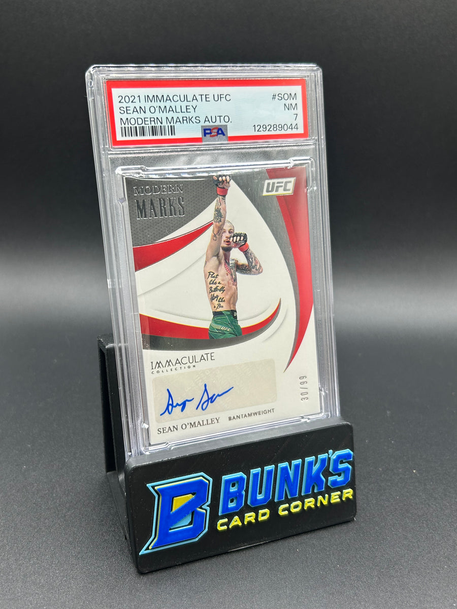 2021 Sean O'Malley Immaculate UFC Modern Marks Auto 30/99 PSA 7