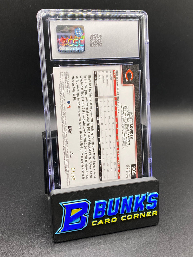 2025 Rhett Lowder Gold Foil Auto Rc 4/50 CGC 9/10