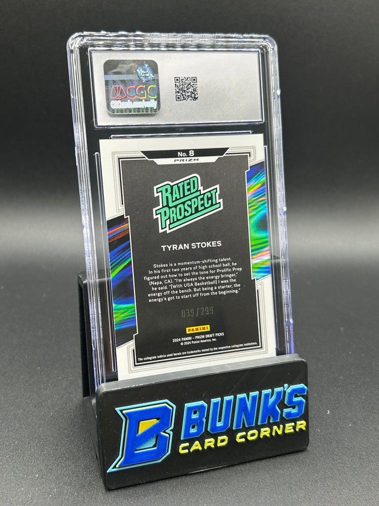 2024 Tyran Stokes Panini Priz Draft Picks Rated Prospects Red Pulsar 389/299 CGC 10