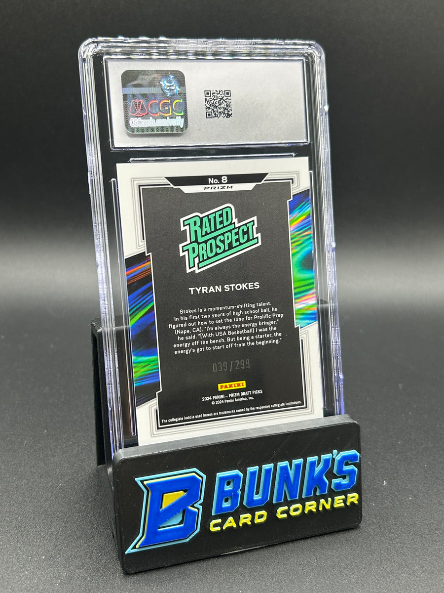 2024 Tyran Stokes Panini Priz Draft Picks Rated Prospects Red Pulsar 389/299 CGC 10