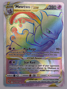 Mewtwo Vstar Rainbow Rare Pokemon Go NM