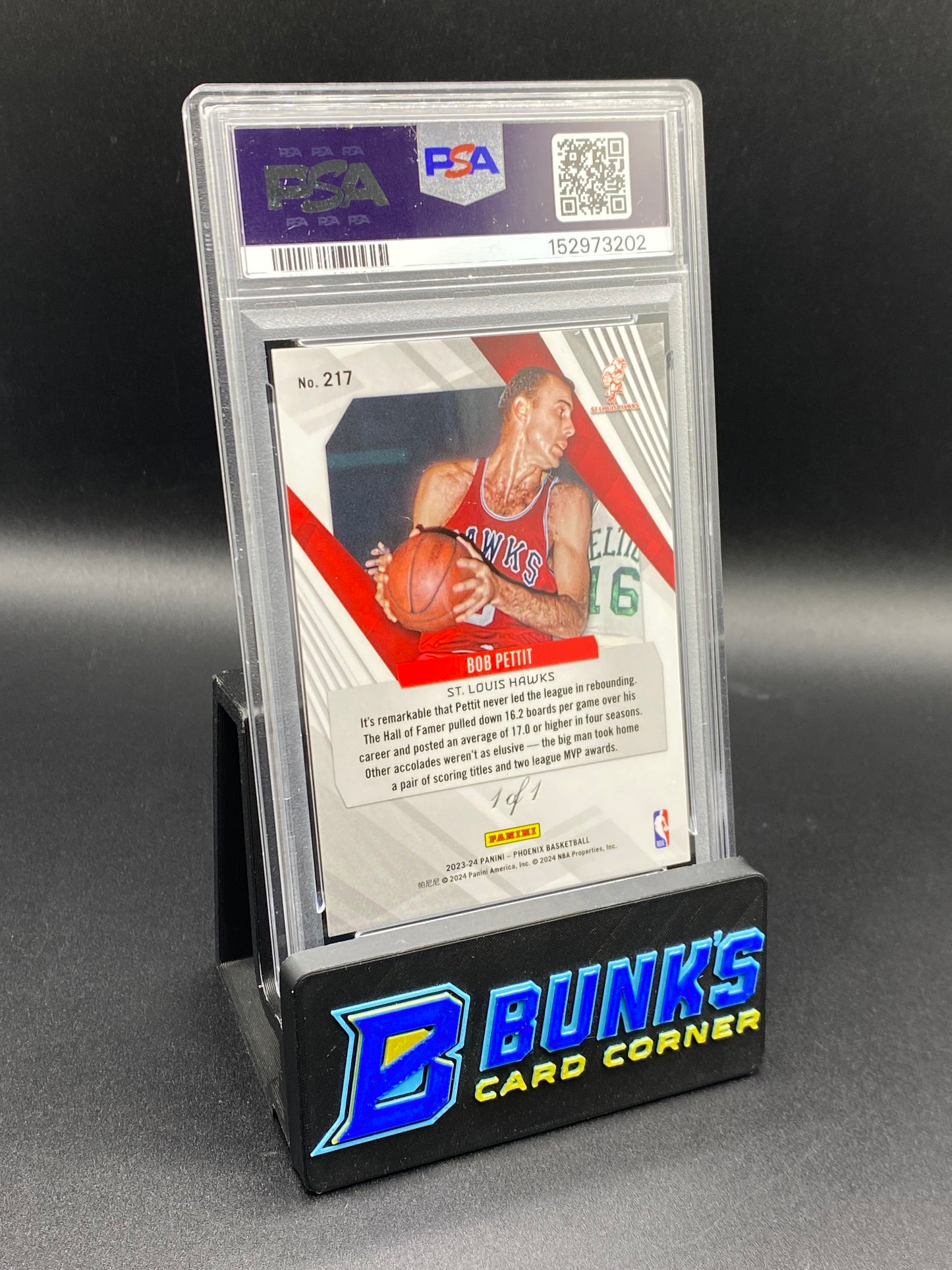 2023 Bob Pettit Gold Vinyl 1/1 PSA 9 HOF