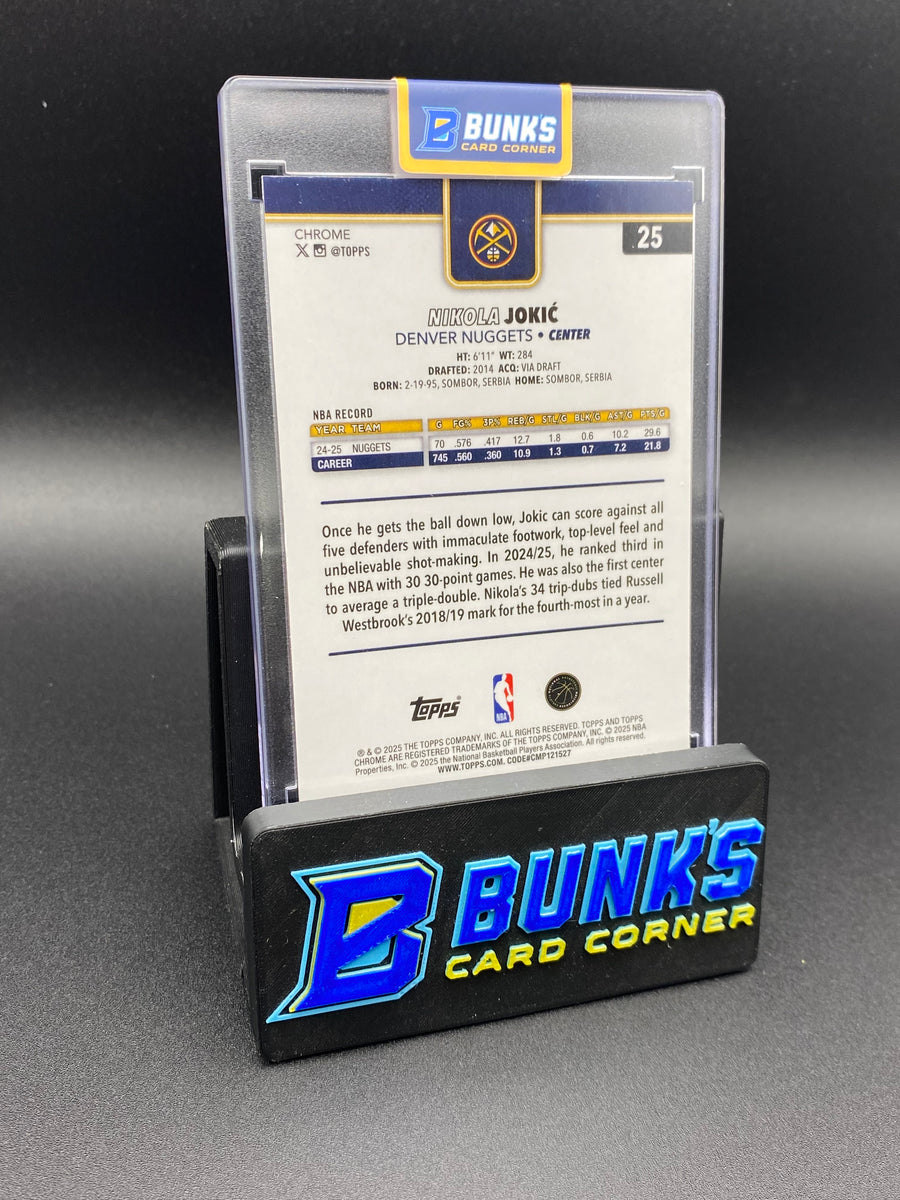 2025 Nikola Jokic Topps Chrome 38/275 Yellow Basketball Ref.
