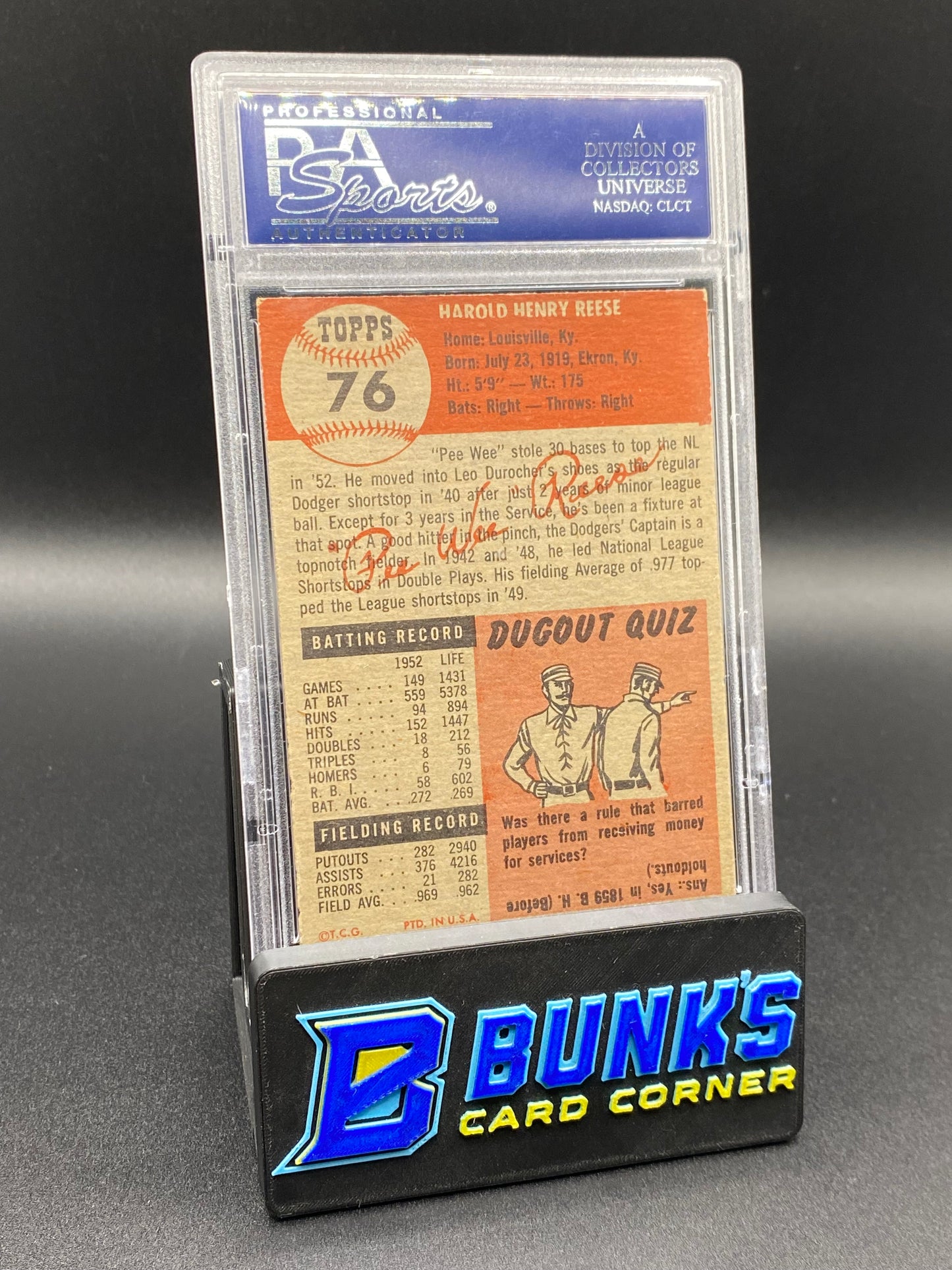 1953 Pee Wee Reese PSA 4