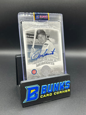 2004 Ron Santo Upper Deck Legends Memorable Moments On-Card Auto-Blue
