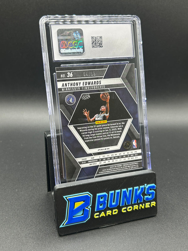 2024-25 Anthony Edwards Panini Mosaic Purple 84/99 CGC 10