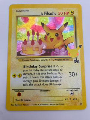 Birthday Pikachu Promo NM