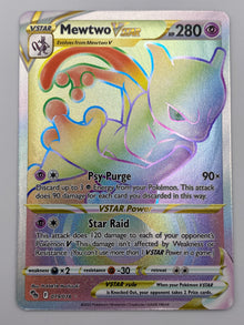 Mewtwo Vstar Rainbow Rare Pokemon Go NM