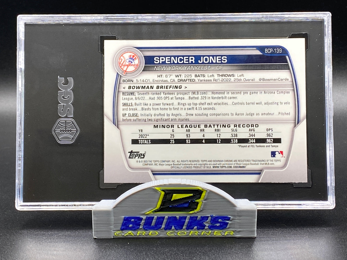 2023 Spencer Jones 1st Bowman SGC 10 (Box 14)