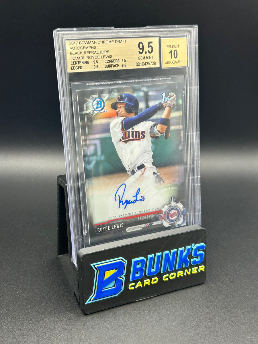 2017 Royce Lewis Bowman Chrome Draft Black Ref. Auto 31/75 Beckett 9.5/10