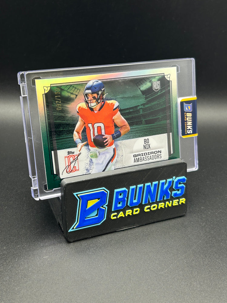 2025 Bo Nix Topps Gridiron Ambassadors Rc 92/150