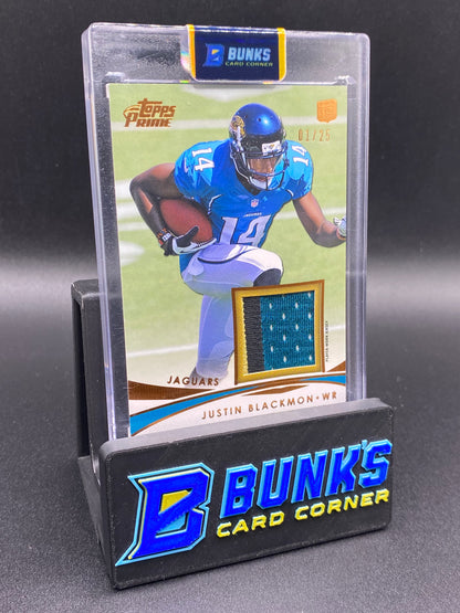 2012 Justin Blackmon Topps Prime  Patch 1/25 Rc