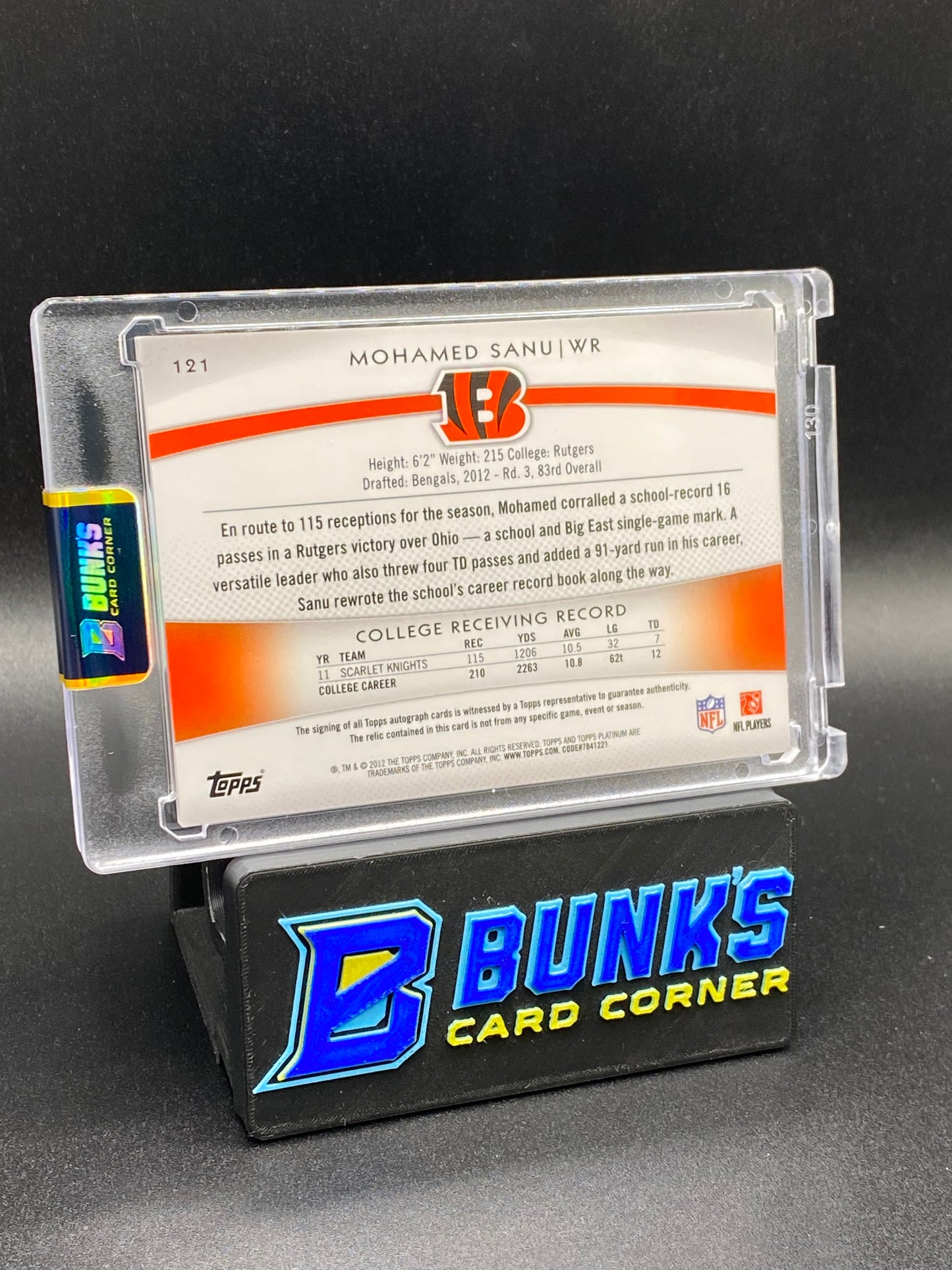 2012 Mohamed Sanu Auto Rc Patch Topps Platinum 34/125