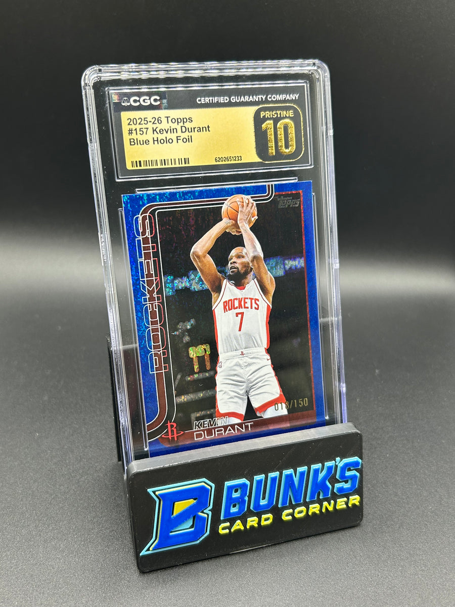 2025-26 Kevin Durant Topps Blue Holo Foil 18/150 CGC Pristine 10
