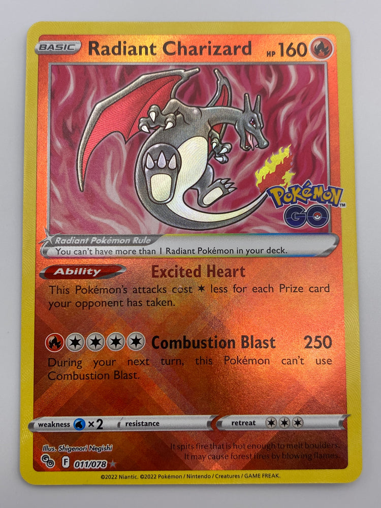 Radiant Charizard Holo Pokemon GO NM