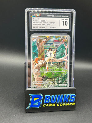 Meowth Illustration Rare Holo Phantasmal Flames CGC 10
