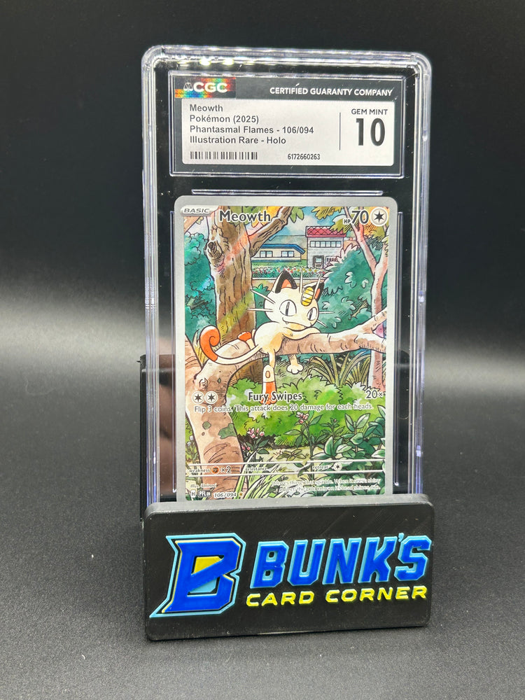 Meowth Illustration Rare Holo Phantasmal Flames CGC 10