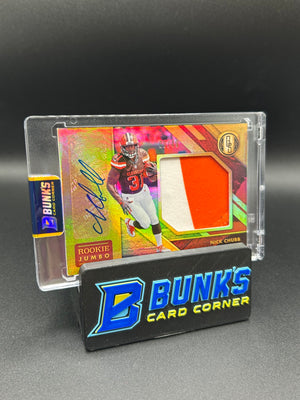 2018 Nick Chubb Panini Player Worn RPA Rc Auto 8/49