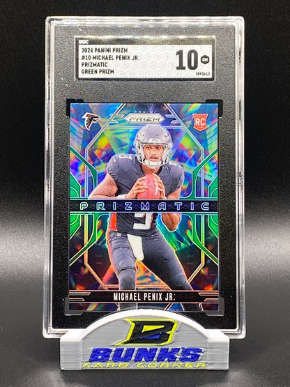 2024 Michael Penix Jr. Rookie Card - Prizmatic Green Prizm (Box B5)