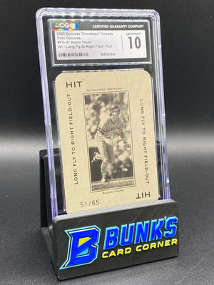 2005 Robin Yount Polo Grounds 51/65 CGC 10 HOF