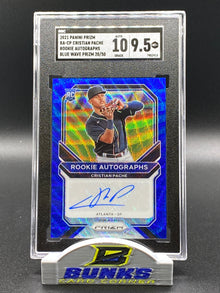 2021 Cristian Pache AUTOGRAPHED Rookie Card Blue Wave Prizm 20/50 (Box 14)