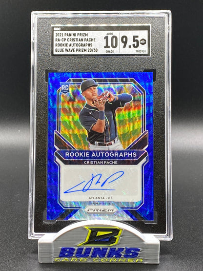 2021 Cristian Pache AUTOGRAPHED Rookie Card Blue Wave Prizm 20/50 (Box 14)