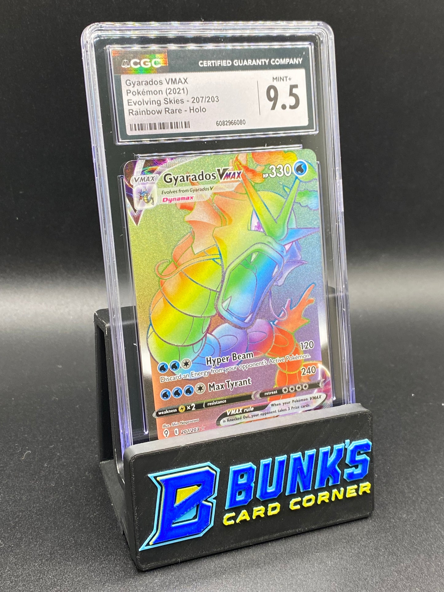 Gyarados Vmax Rainbow Rare Evolving Skies CGC 9.5