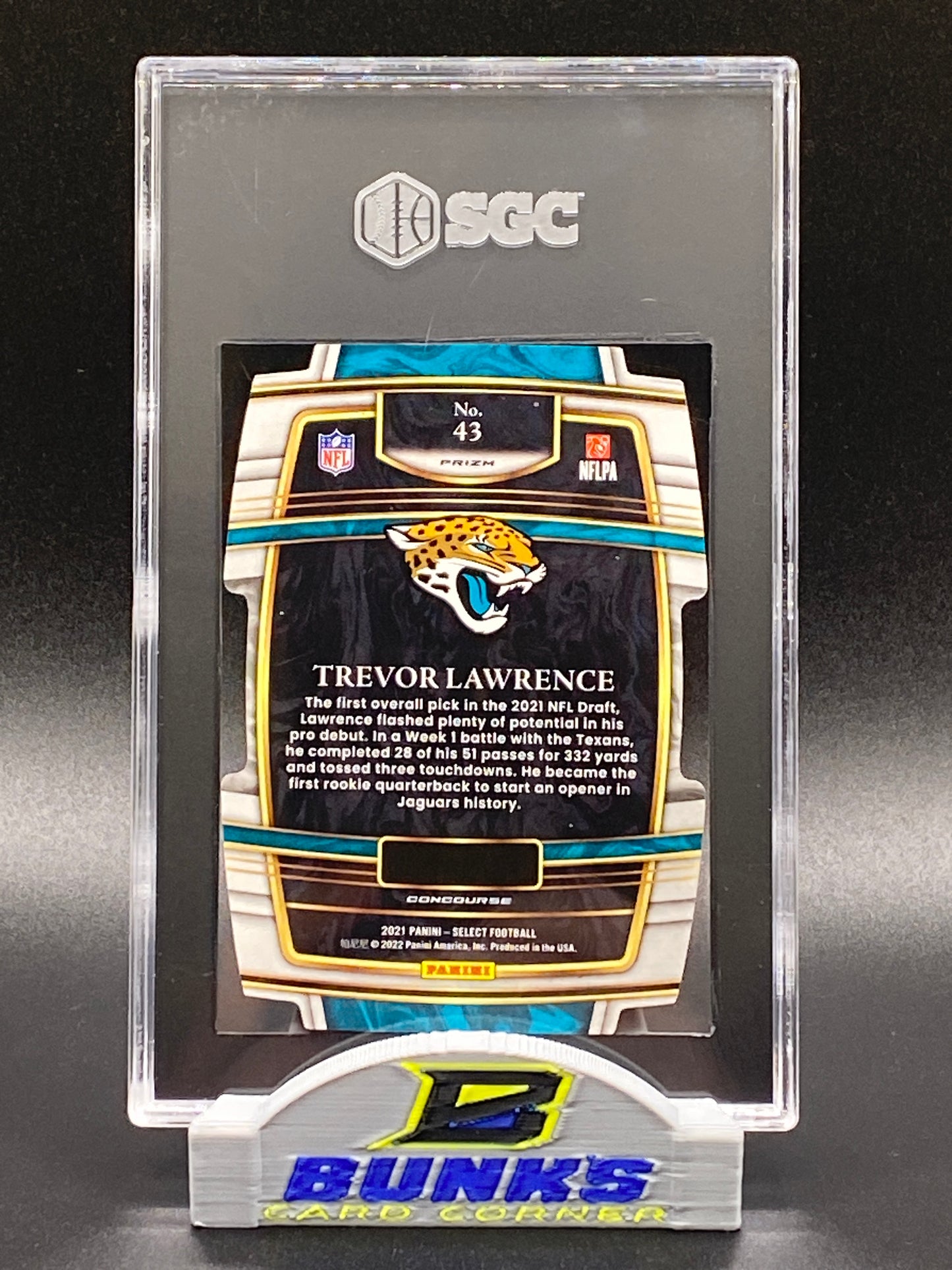 2021 Trevor Lawrence Rookie Card Green/Yellow Die-Cut Prizm SGC 10 (Box B11)