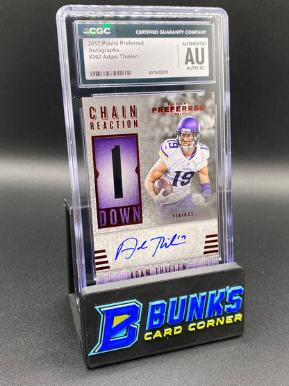 2017 Adam Thielen Auto CGC Auto 10