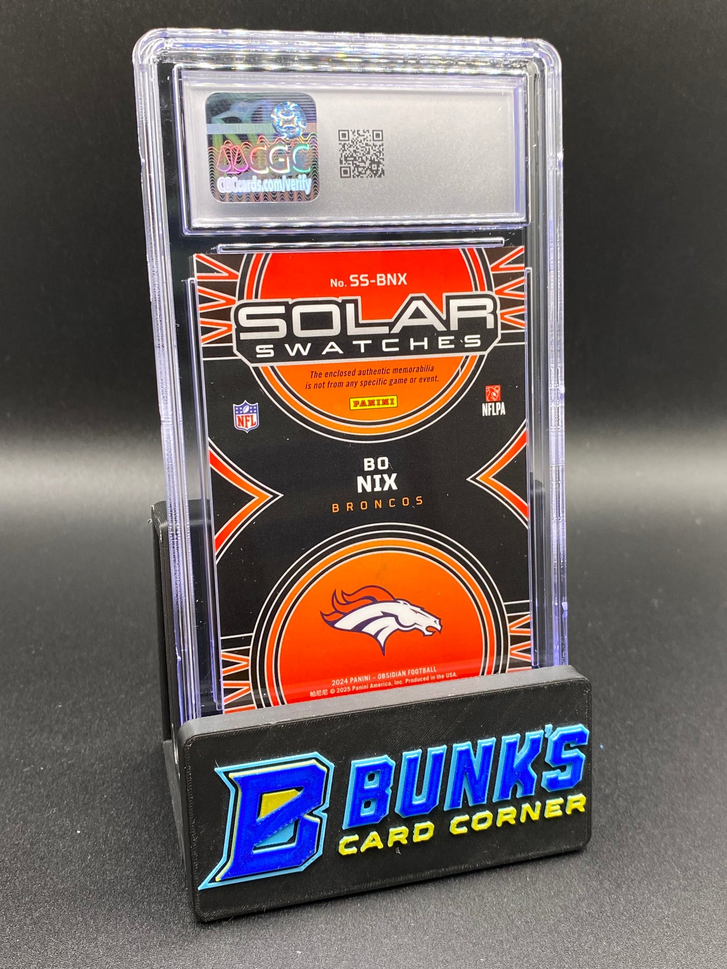 2024 Bo Nix Solar Swatches Rc CGC 9