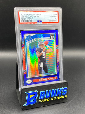 2024 Michael Penix Jr. Blue Hyper PSA 10 Rc