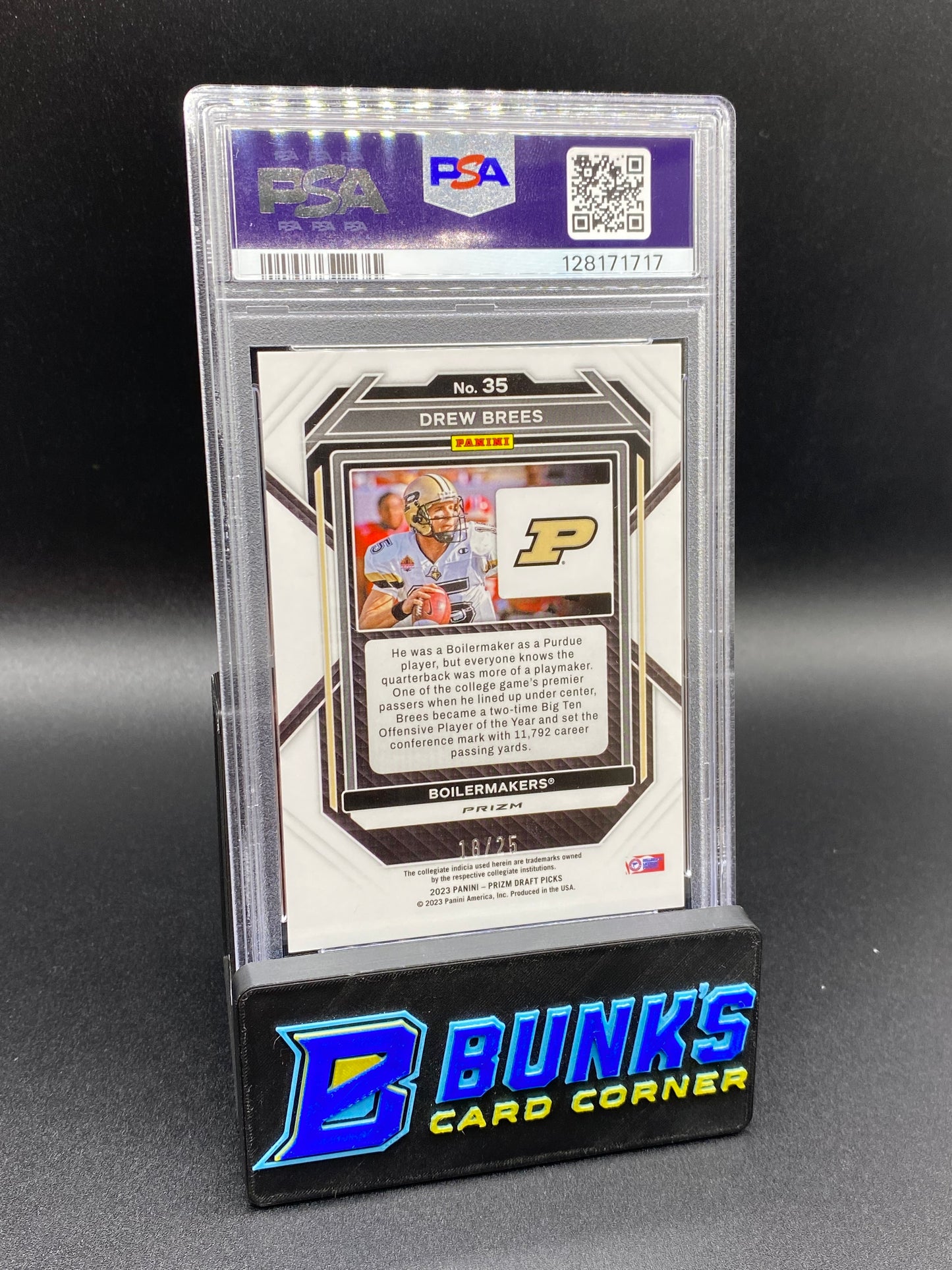 2023 Drew Brees 18/25 Mojo Prizm PSA 9