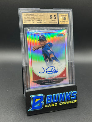 2013 Jorge Polanco Bowman Chrome Prospect Autos Refractors On-Card Auto 491/500 Beckett 9.5/10