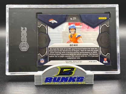 2024 Bo Nix Rookie Card Yellow Reactive Prizm SGC 9 (Box 15)