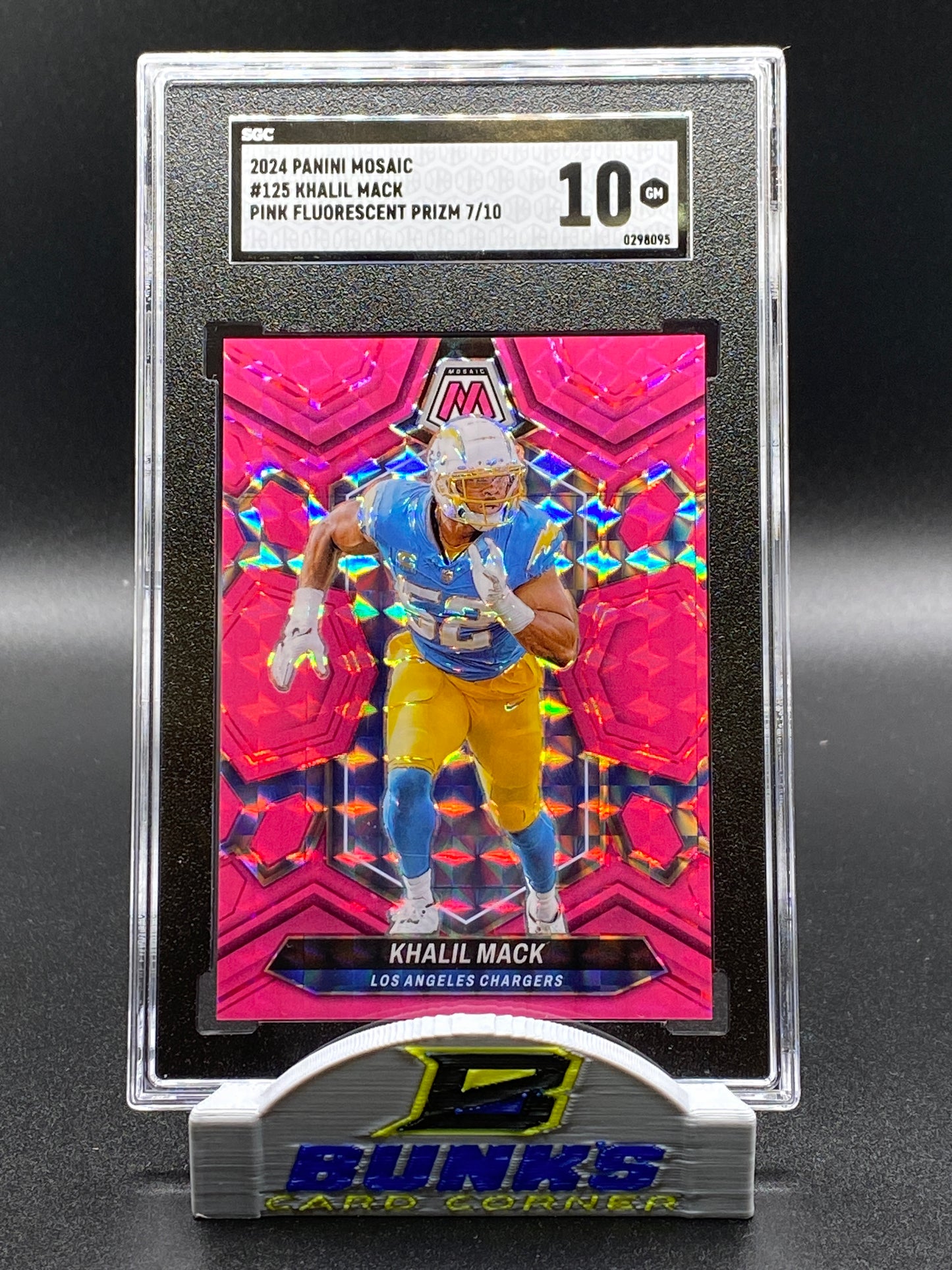 2024 Khalil Mack Pink Fluorescent Prizm 7/10 (Box 13)